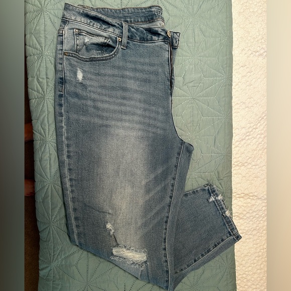 Time and Tru Denim - *Time & Tru mid rise boyfriend slim crop jean size 18 light wash